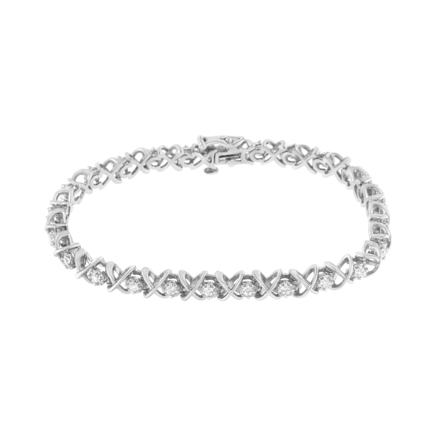 Image 998728_ALTMORE1.jpg, Product 998-728 / Price $2,118.00, Silver 1 cttw Brilliant Round-Cut Diamond "X" Link Bracelet from Haus of Brilliance on TSC.ca's Jewellery department