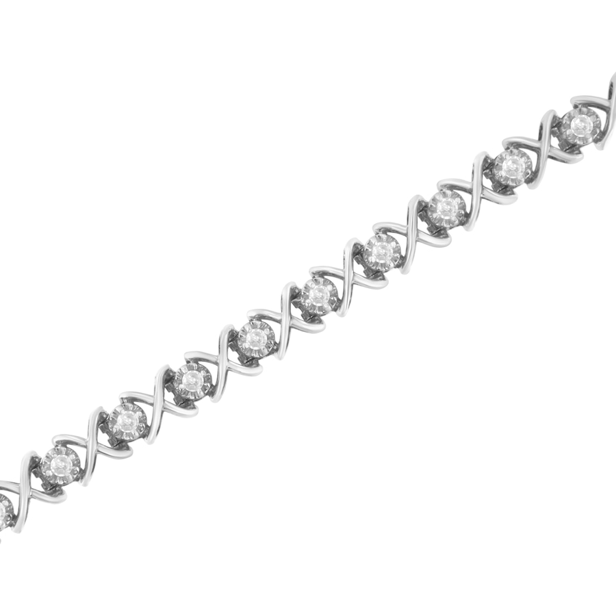 Image 998728_ALTMORE3.jpg, Product 998-728 / Price $2,118.00, Silver 1 cttw Brilliant Round-Cut Diamond "X" Link Bracelet from Haus of Brilliance on TSC.ca's Jewellery department