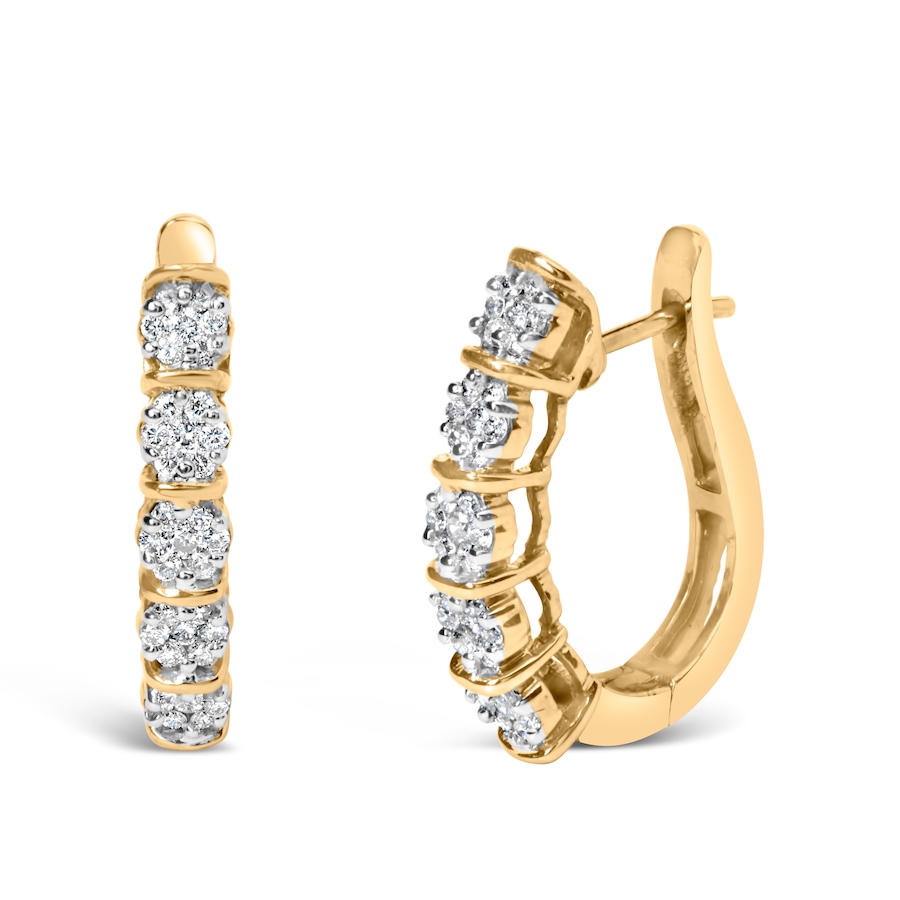 Image 998739.jpg, Product 998-739 / Price $4,950.00, 14k Yellow Gold 1/2 Cttw Diamond Cluster Hoop Earrings from Haus of Brilliance on TSC.ca's Jewellery department