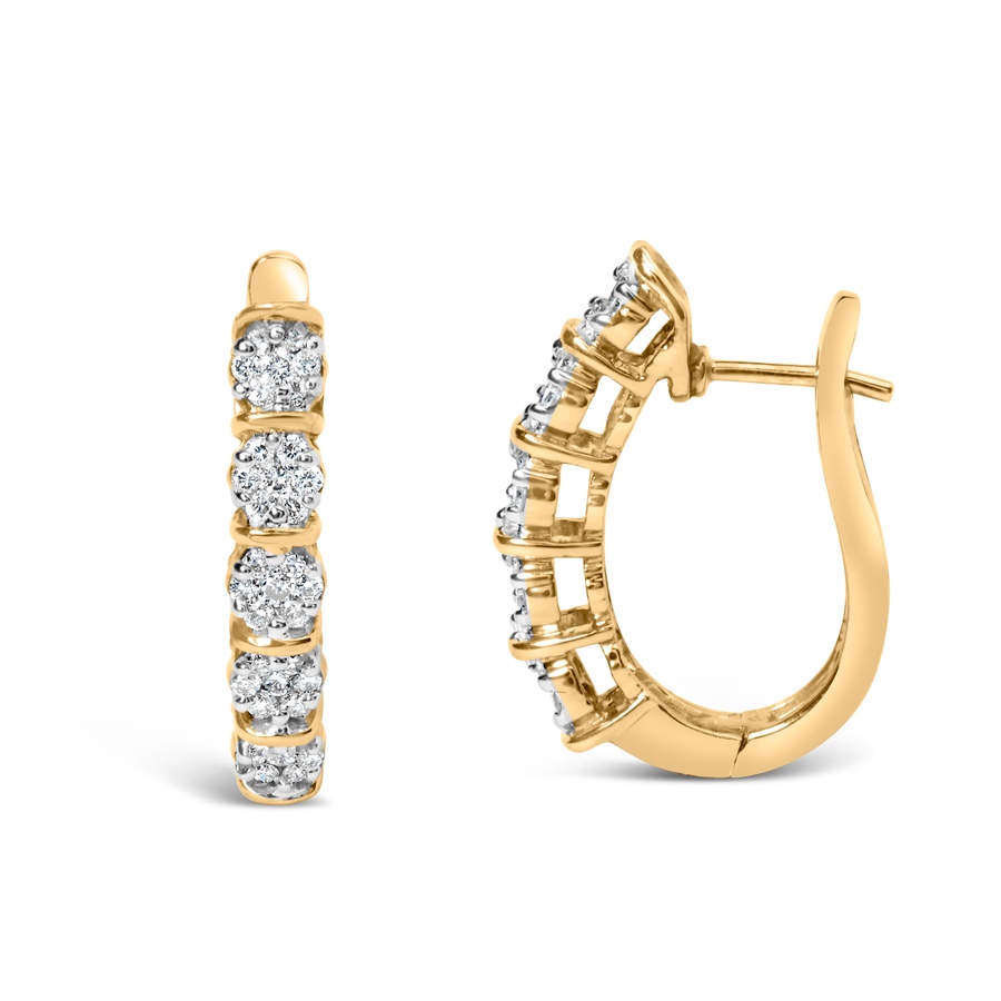 Image 998739_ALTMORE2.jpg, Product 998-739 / Price $4,950.00, 14k Yellow Gold 1/2 Cttw Diamond Cluster Hoop Earrings from Haus of Brilliance on TSC.ca's Jewellery department