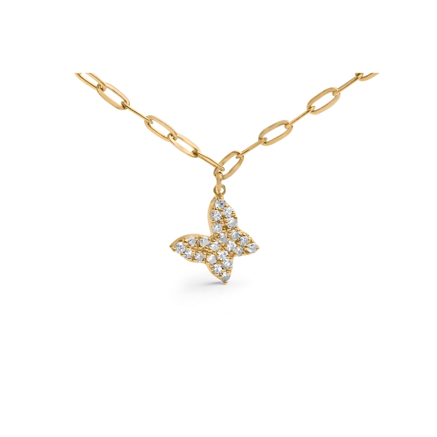 Image 998751_ALTMORE1.jpg, Product 998-751 / Price $3,396.00, 14KT Yellow Gold 1/2 Cttw Diamond Butterfly Station Paperclip Station Necklace from Haus of Brilliance on TSC.ca's Jewellery department
