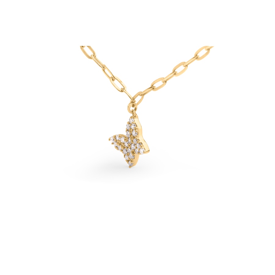 Image 998751_ALTMORE2.jpg, Product 998-751 / Price $3,396.00, 14KT Yellow Gold 1/2 Cttw Diamond Butterfly Station Paperclip Station Necklace from Haus of Brilliance on TSC.ca's Jewellery department