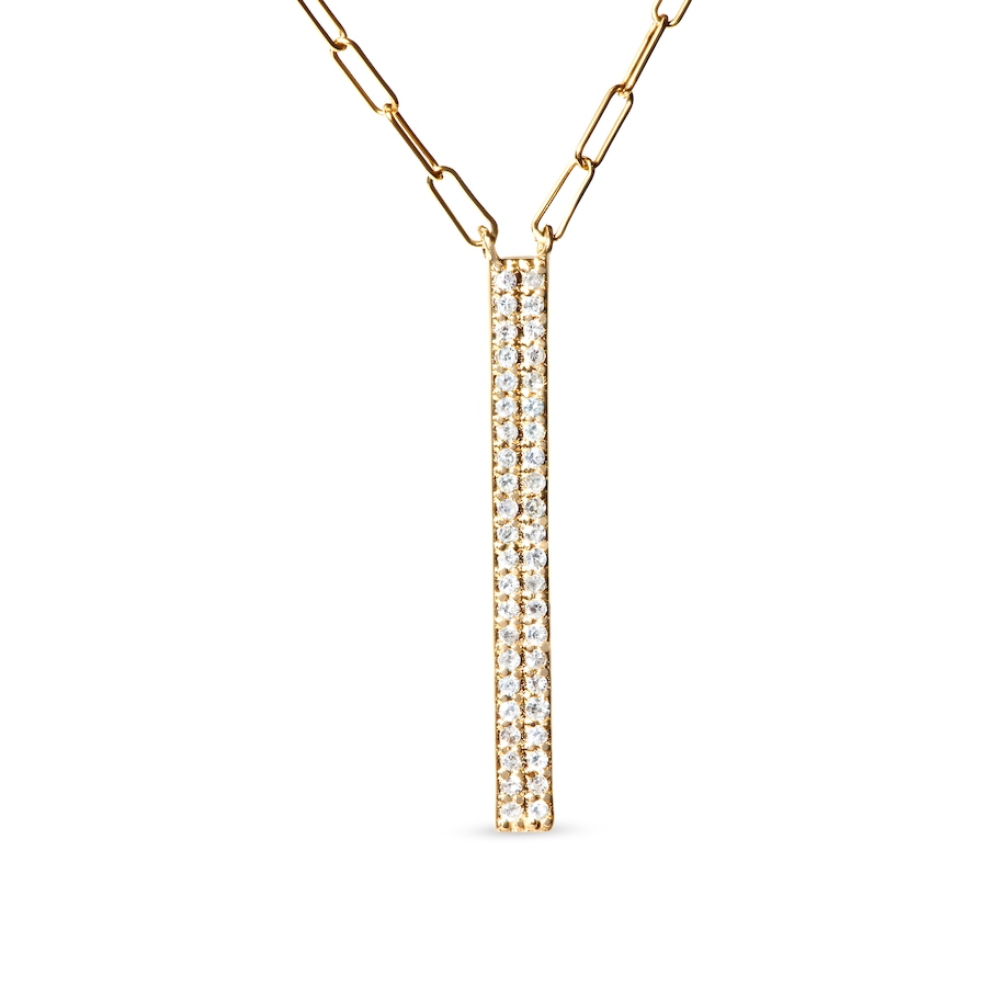 Image 998755_ALTMORE1.jpg, Product 998-755 / Price $4,397.00, 14K Yellow Gold 3/8 Cttw Two-Strand Marquise and Bar Charm Paper Clip Necklace from Haus of Brilliance on TSC.ca's Jewellery department