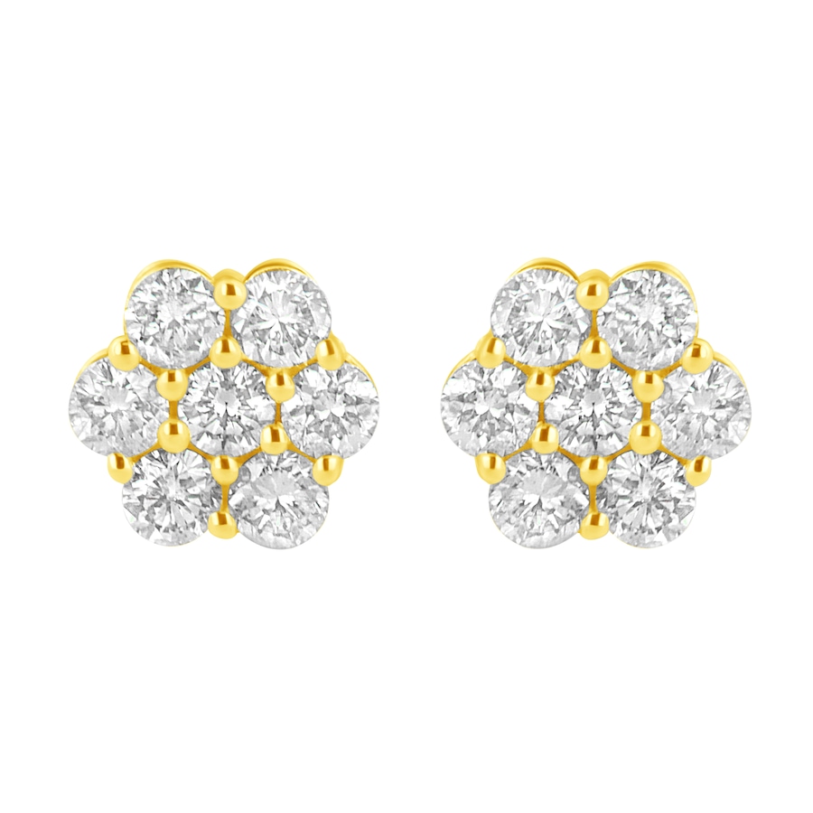 Image 998763.jpg, Product 998-763 / Price $5,134.00, 14K Yellow Gold 1.0 Ct Diamond Flower Earring from Haus of Brilliance on TSC.ca's Jewellery department