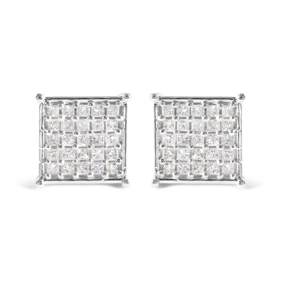Image 998772.jpg, Product 998-772 / Price $3,581.00, 10K White Gold 3/4 Cttw Princess Diamond Composite Stud Earrings from Haus of Brilliance on TSC.ca's Jewellery department