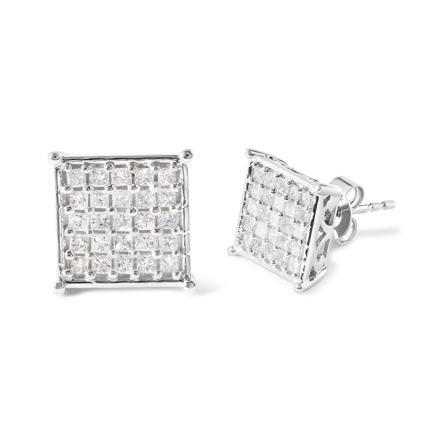Image 998772_ALTMORE1.jpg, Product 998-772 / Price $3,581.00, 10K White Gold 3/4 Cttw Princess Diamond Composite Stud Earrings from Haus of Brilliance on TSC.ca's Jewellery department