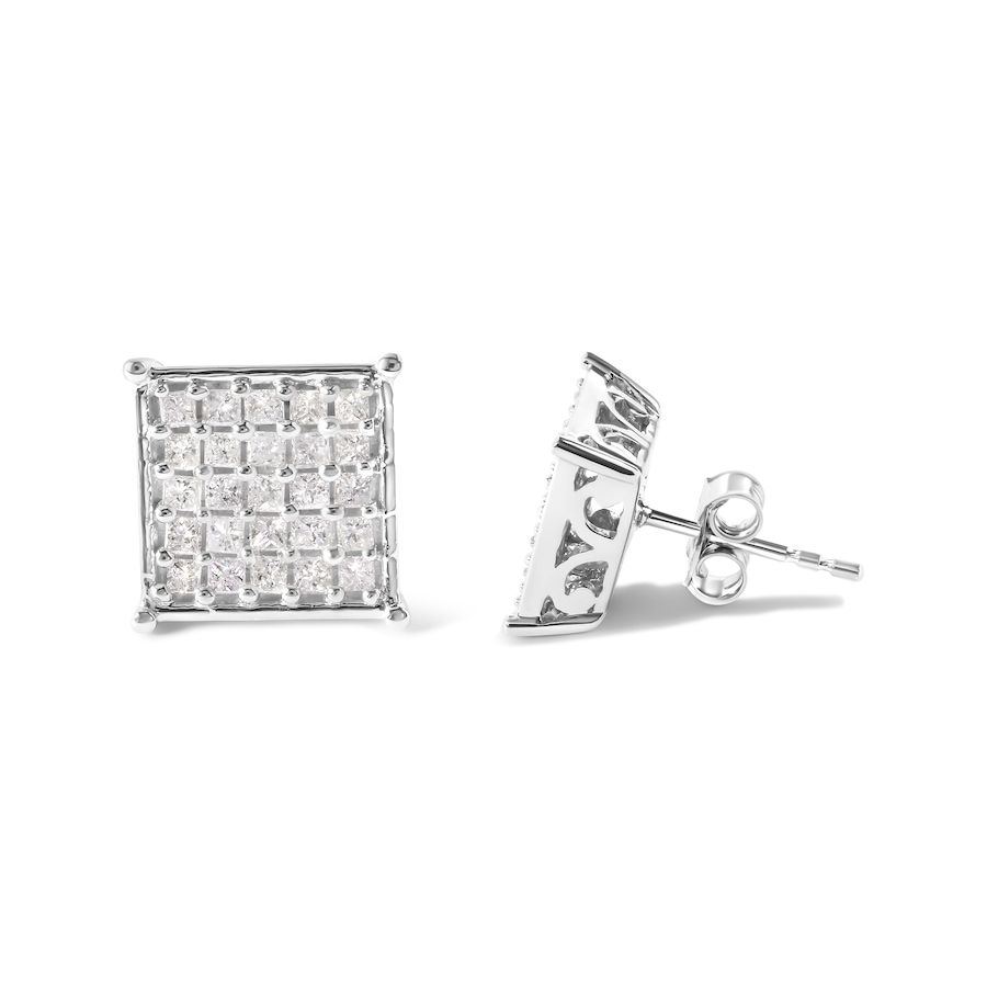 Image 998772_ALTMORE2.jpg, Product 998-772 / Price $3,581.00, 10K White Gold 3/4 Cttw Princess Diamond Composite Stud Earrings from Haus of Brilliance on TSC.ca's Jewellery department