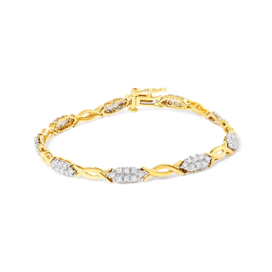 Image 998776.jpg, Product 998-776 / Price $4,748.00, 10K Yellow Gold 1.00 Cttw Round-Cut Diamond Spiral Link Bracelet from Haus of Brilliance on TSC.ca's Jewellery department