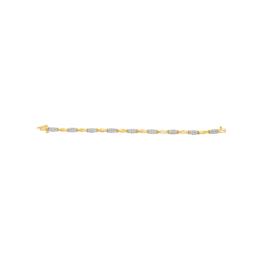 Image 998776_ALTMORE2.jpg, Product 998-776 / Price $4,748.00, 10K Yellow Gold 1.00 Cttw Round-Cut Diamond Spiral Link Bracelet from Haus of Brilliance on TSC.ca's Jewellery department