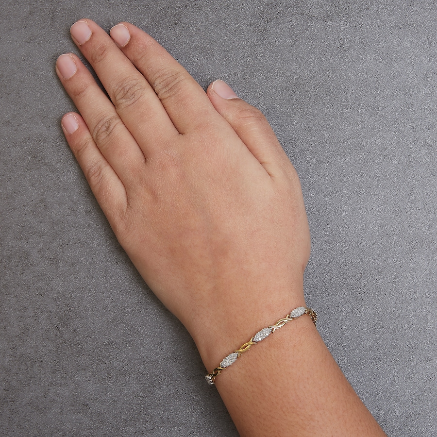 Image 998776_ALTMORE4.jpg, Product 998-776 / Price $4,748.00, 10K Yellow Gold 1.00 Cttw Round-Cut Diamond Spiral Link Bracelet from Haus of Brilliance on TSC.ca's Jewellery department