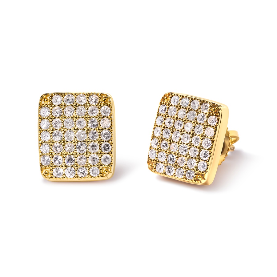 Image 998782_ALTMORE1.jpg, Product 998-782 / Price $3,388.00, 14K Yellow Gold 1/2 Ct Diamond Square Shaped Composite Cluster Stud Earrings from Haus of Brilliance on TSC.ca's Jewellery department