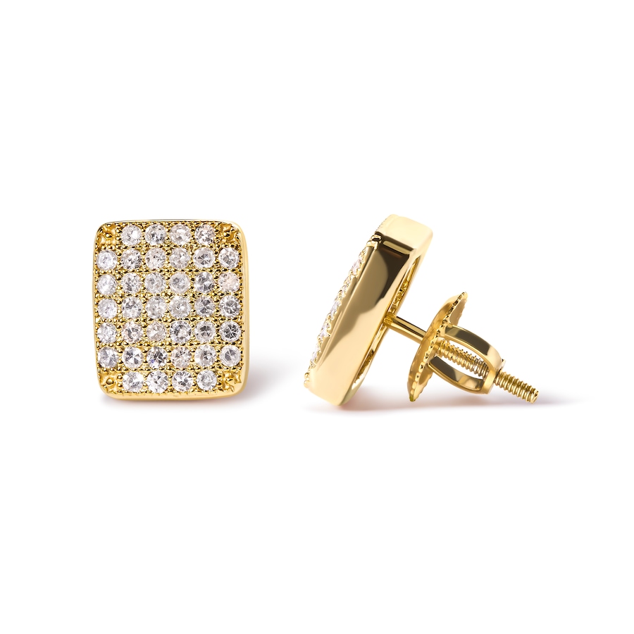 Image 998782_ALTMORE2.jpg, Product 998-782 / Price $3,388.00, 14K Yellow Gold 1/2 Ct Diamond Square Shaped Composite Cluster Stud Earrings from Haus of Brilliance on TSC.ca's Jewellery department