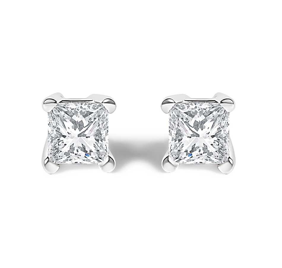Image 998787.jpg, Product 998-787 / Price $1,276.00, Silver 1/4 Cttw Princess Cut Diamond Solitaire Stud Earrings from Haus of Brilliance on TSC.ca's Jewellery department