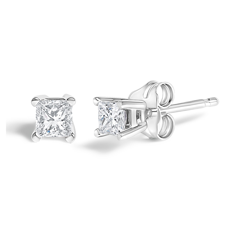 Image 998787_ALTMORE1.jpg, Product 998-787 / Price $1,276.00, Silver 1/4 Cttw Princess Cut Diamond Solitaire Stud Earrings from Haus of Brilliance on TSC.ca's Jewellery department