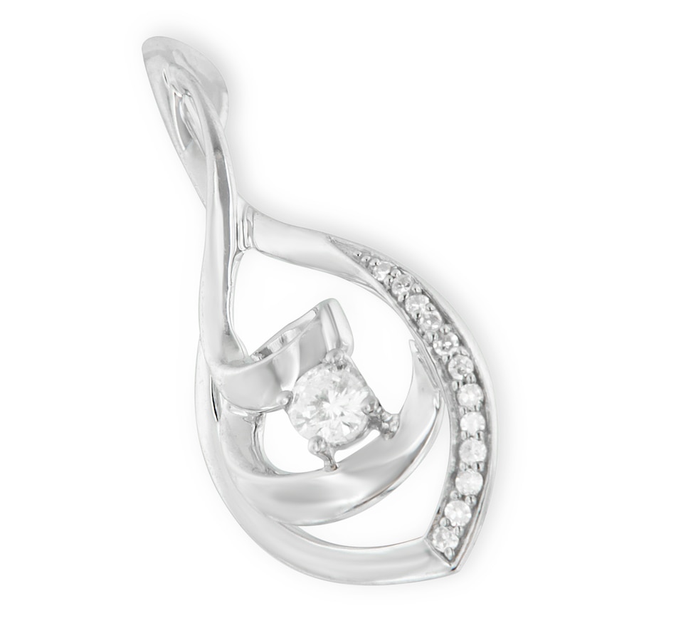 Image 998804.jpg, Product 998-804 / Price $2,150.00, 10K White Gold 1/4 Cttw Round Diamond Spiral Link Pendant Necklace from Haus of Brilliance on TSC.ca's Jewellery department