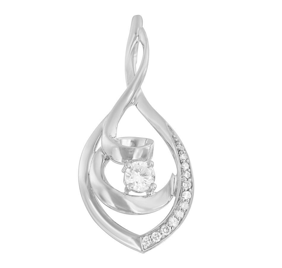 Image 998804_ALTMORE1.jpg, Product 998-804 / Price $2,150.00, 10K White Gold 1/4 Cttw Round Diamond Spiral Link Pendant Necklace from Haus of Brilliance on TSC.ca's Jewellery department