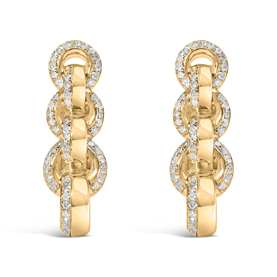 Image 998822_ALTMORE1.jpg, Product 998-822 / Price $2,095.00, 14K Yellow Gold Plated Silver 3/4 Cttw Diamond Chain Link Drop Earrings from Haus of Brilliance on TSC.ca's Jewellery department