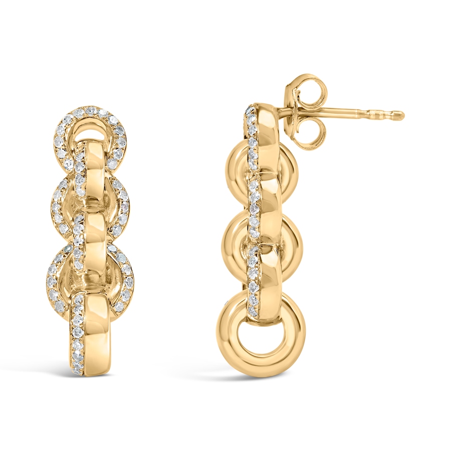 Image 998822_ALTMORE2.jpg, Product 998-822 / Price $2,095.00, 14K Yellow Gold Plated Silver 3/4 Cttw Diamond Chain Link Drop Earrings from Haus of Brilliance on TSC.ca's Jewellery department