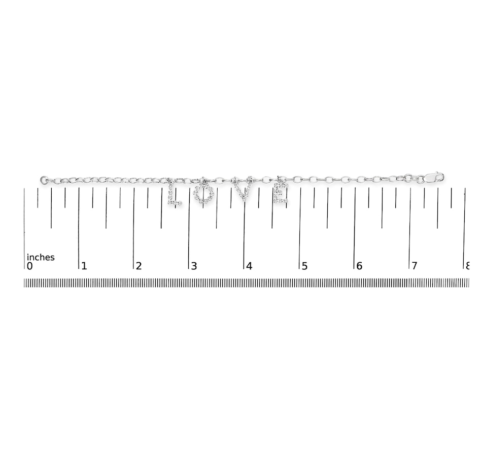 Image 998823_ALTMORE4.jpg, Product 998-823 / Price $2,563.00, 10k White Gold 1/6 Cttw Diamond "Love" Charm Cable Chain Bracelet from Haus of Brilliance on TSC.ca's Jewellery department