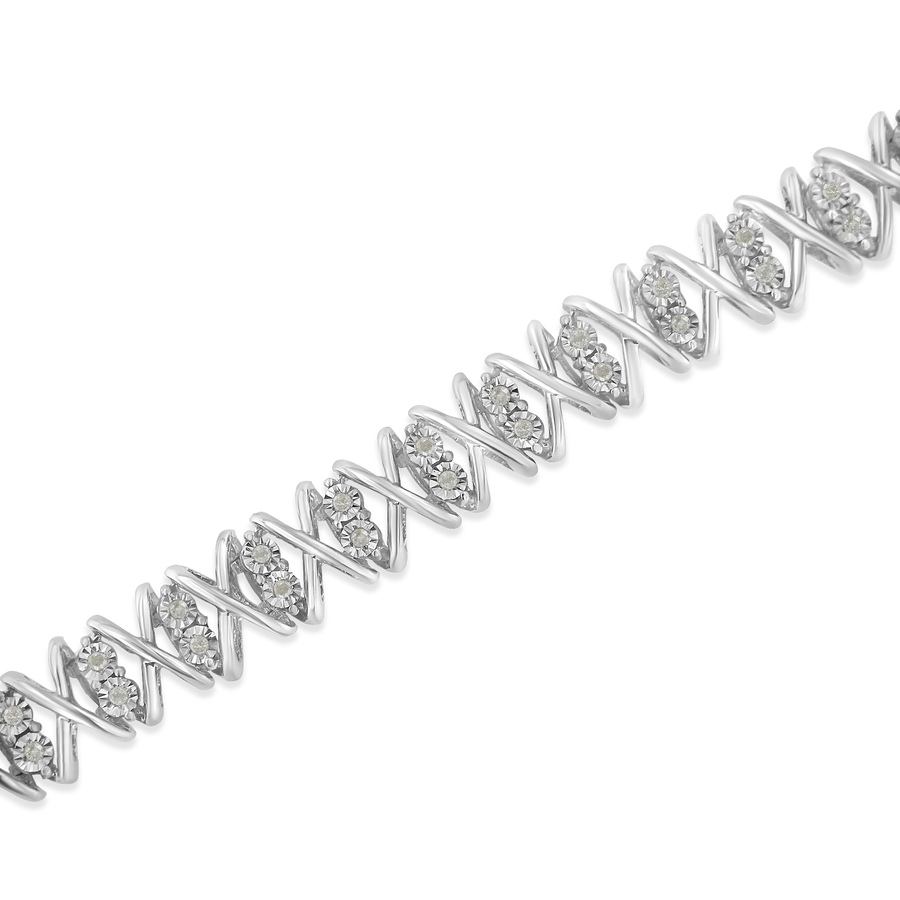 Image 998824_ALTMORE2.jpg, Product 998-824 / Price $1,416.00, Sterling Silver rose-cut Diamond X-Link Bracelet from Haus of Brilliance on TSC.ca's Jewellery department