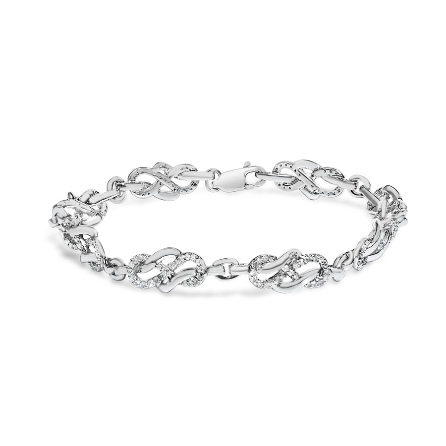 Image 998831.jpg, Product 998-831 / Price $2,668.00, .925 Sterling Silver 1.0 Cttw Diamond Infinity Loop and Swirl Link Bracelet from Haus of Brilliance on TSC.ca's Jewellery department