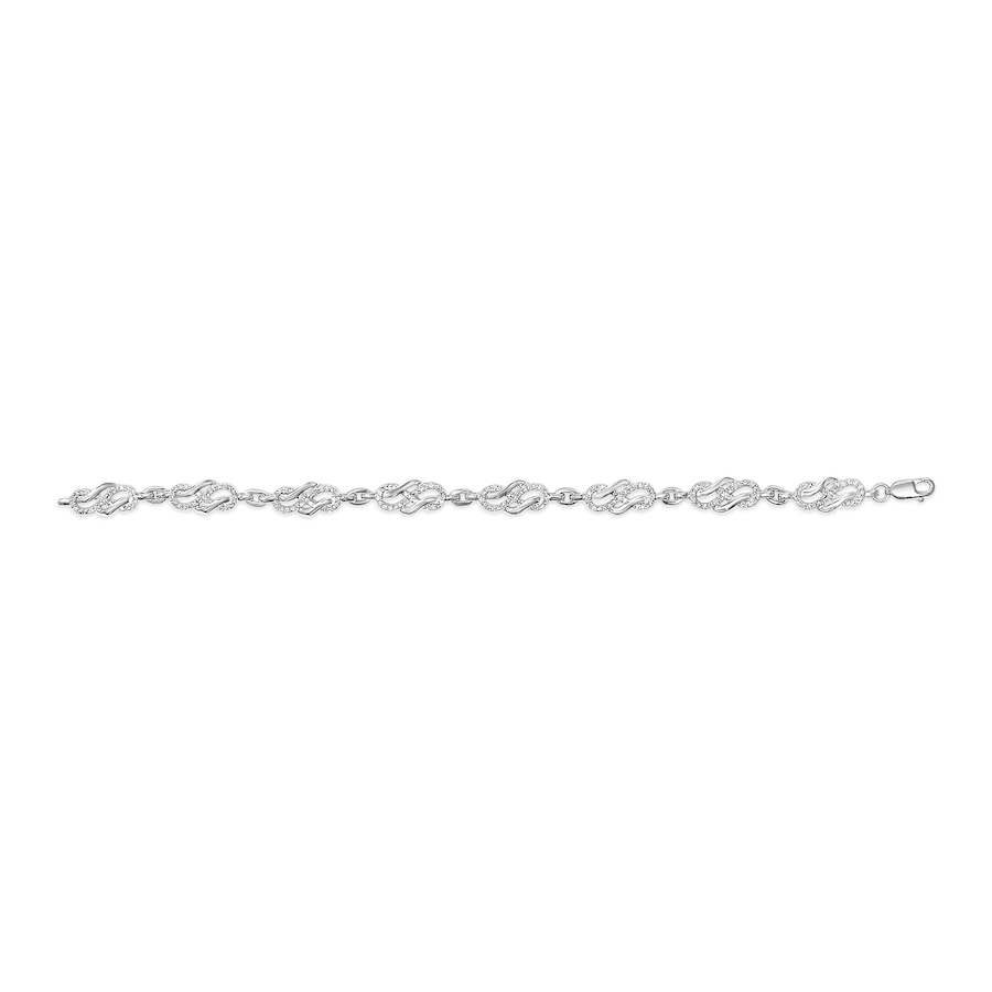 Image 998831_ALTMORE2.jpg, Product 998-831 / Price $2,668.00, .925 Sterling Silver 1.0 Cttw Diamond Infinity Loop and Swirl Link Bracelet from Haus of Brilliance on TSC.ca's Jewellery department