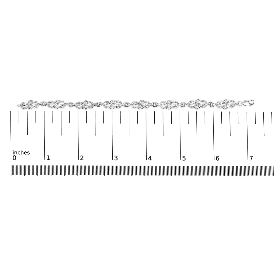 Image 998831_ALTMORE4.jpg, Product 998-831 / Price $2,668.00, .925 Sterling Silver 1.0 Cttw Diamond Infinity Loop and Swirl Link Bracelet from Haus of Brilliance on TSC.ca's Jewellery department