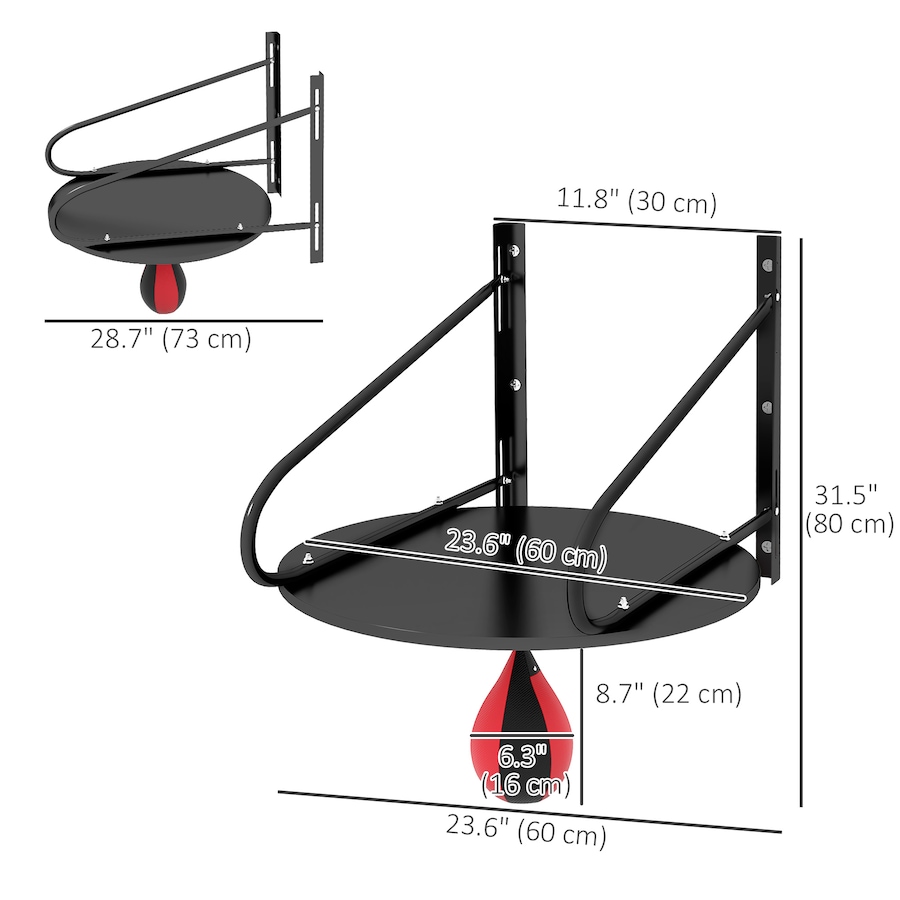 Image 998845_ALTMORE2.jpg, Product 998-845 / Price $79.99, Soozier Wall-mounted Speed Bag Boxing Platform, Height Adjustable from Soozier on TSC.ca's Health & Fitness department