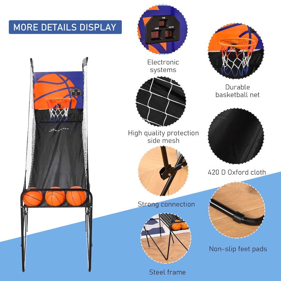 Image 998846_ALTMORE6.jpg, Product 998-846 / Price $74.99, Soozier Basketball Arcade Game with Electronic Score Board, Black from Soozier on TSC.ca's Home & Garden department