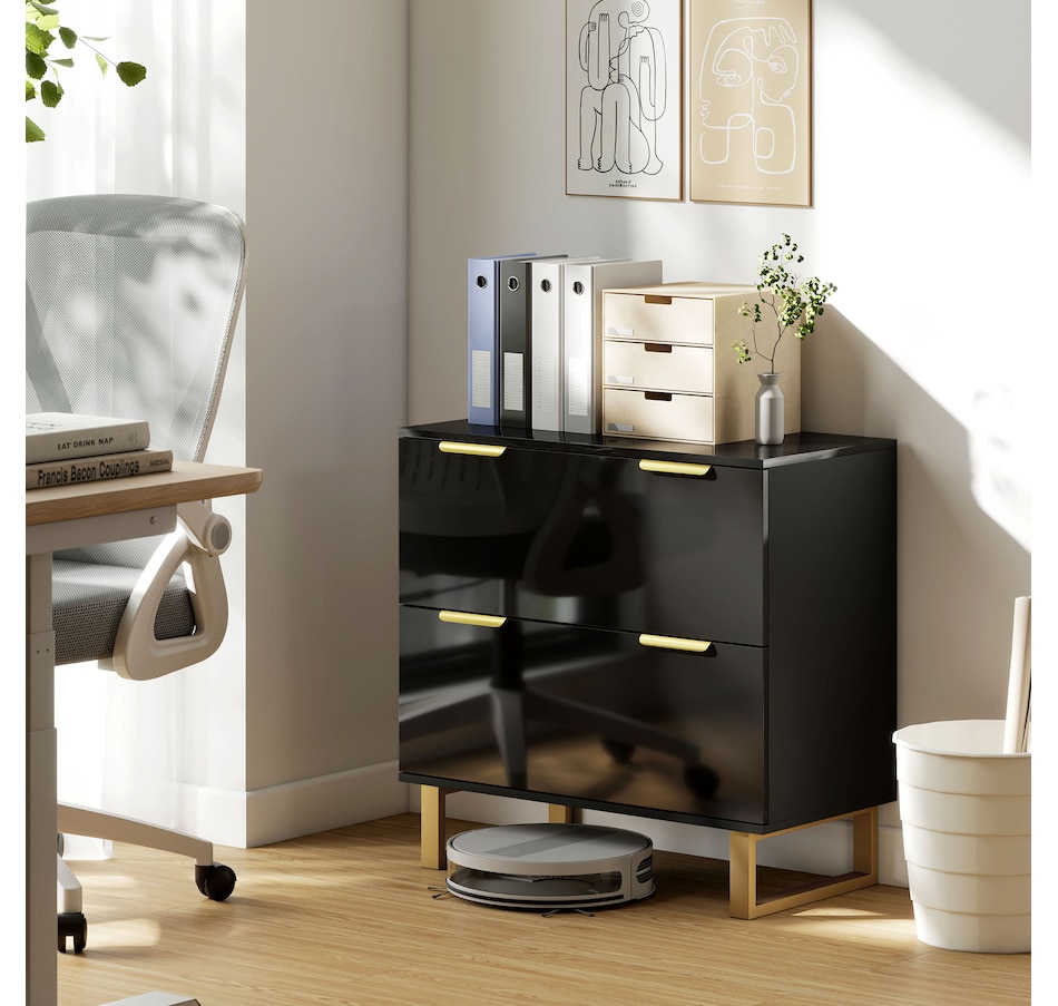 Image 998849_ALTMORE1.jpg, Product 998-849 / Price $154.99, HOMCOM 2 Drawer File Cabinet Lateral Filing Cabinet High Gloss Black from HOMCOM on TSC.ca's Home & Garden department