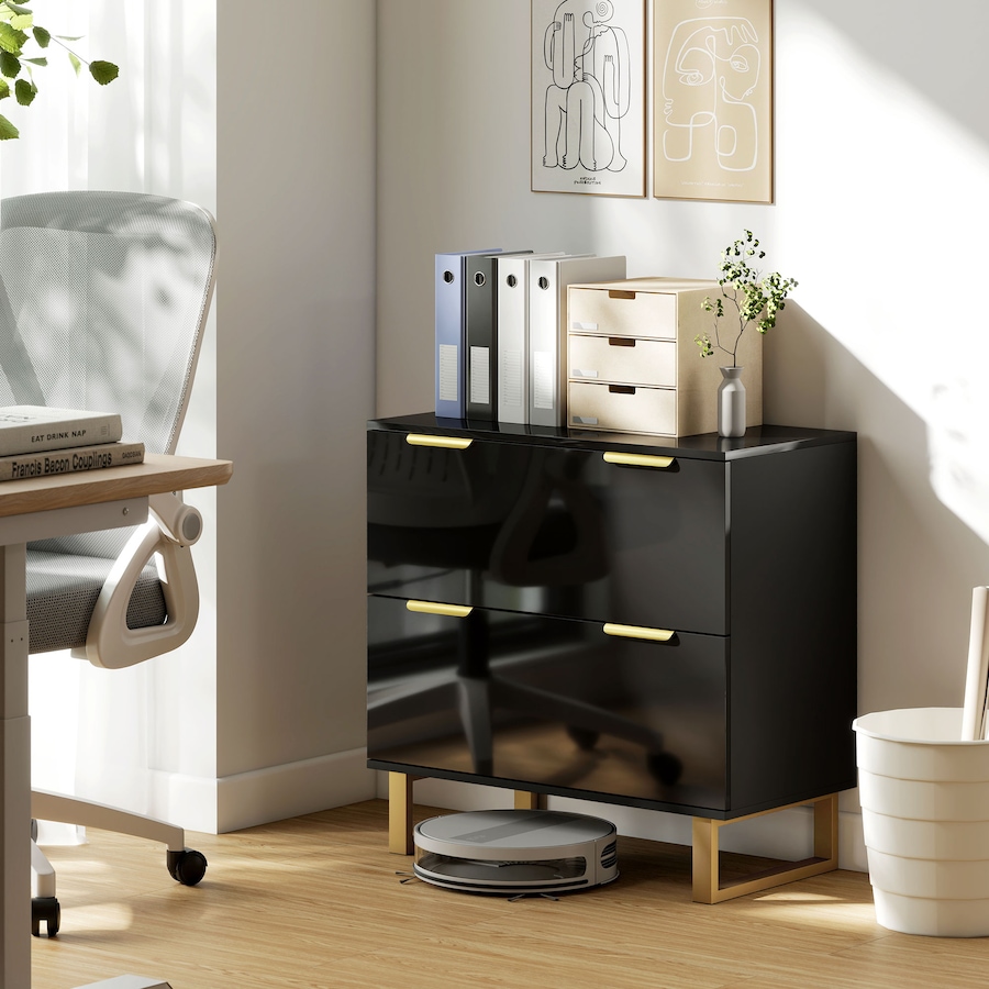 Image 998849_ALTMORE1.jpg, Product 998-849 / Price $149.99, HOMCOM 2 Drawer File Cabinet Lateral Filing Cabinet High Gloss Black from HOMCOM on TSC.ca's Home & Garden department