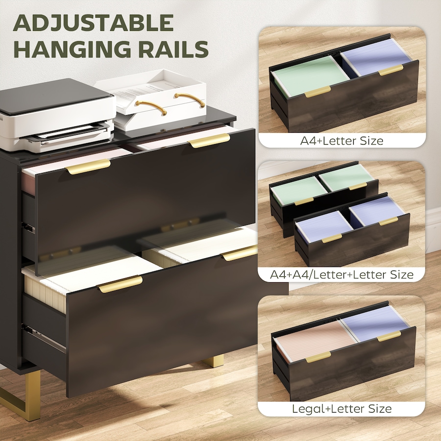 Image 998849_ALTMORE10.jpg, Product 998-849 / Price $149.99, HOMCOM 2 Drawer File Cabinet Lateral Filing Cabinet High Gloss Black from HOMCOM on TSC.ca's Home & Garden department