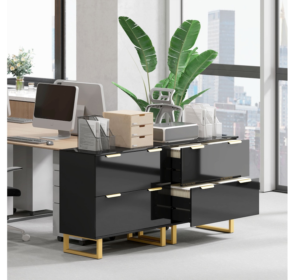 Image 998849_ALTMORE7.jpg, Product 998-849 / Price $154.99, HOMCOM 2 Drawer File Cabinet Lateral Filing Cabinet High Gloss Black from HOMCOM on TSC.ca's Home & Garden department
