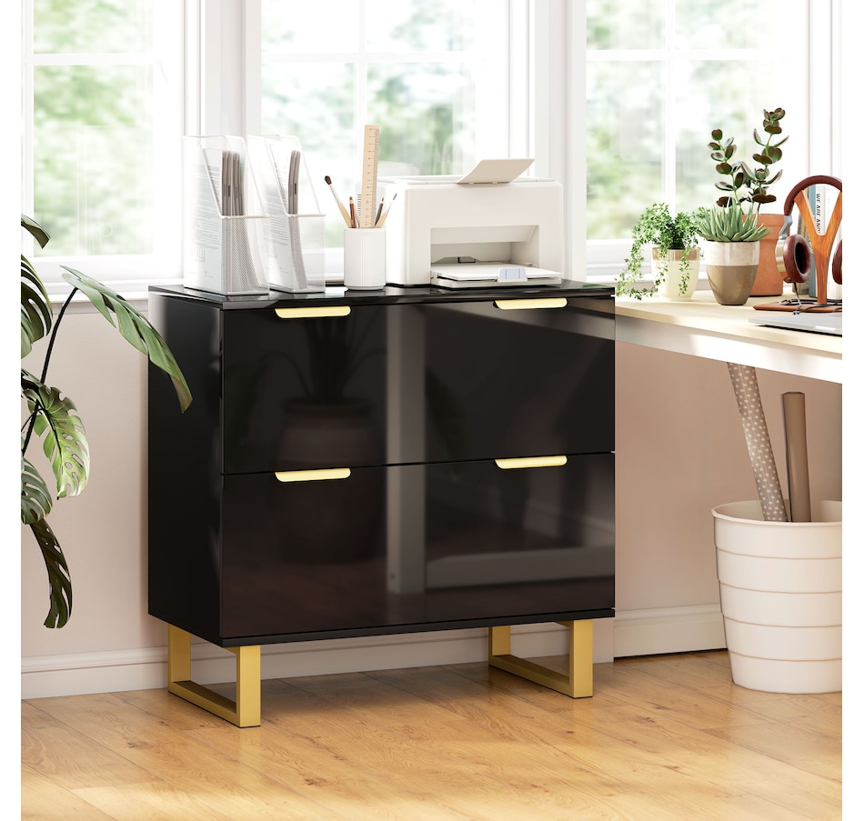 Image 998849_ALTMORE8.jpg, Product 998-849 / Price $154.99, HOMCOM 2 Drawer File Cabinet Lateral Filing Cabinet High Gloss Black from HOMCOM on TSC.ca's Home & Garden department