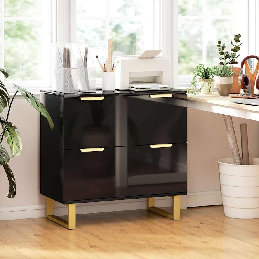 Image 998849_ALTMORE8.jpg, Product 998-849 / Price $149.99, HOMCOM 2 Drawer File Cabinet Lateral Filing Cabinet High Gloss Black from HOMCOM on TSC.ca's Home & Garden department