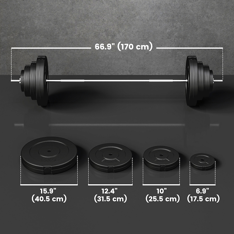 Image 998856_ALTMORE2.jpg, Product 998-856 / Price $239.99, Soozier 154 lbs Barbell Weight Set, Adjustable Weights for Home Gym from Soozier on TSC.ca's Health & Fitness department