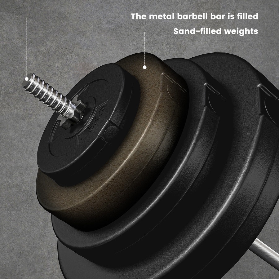 Image 998856_ALTMORE3.jpg, Product 998-856 / Price $239.99, Soozier 154 lbs Barbell Weight Set, Adjustable Weights for Home Gym from Soozier on TSC.ca's Health & Fitness department