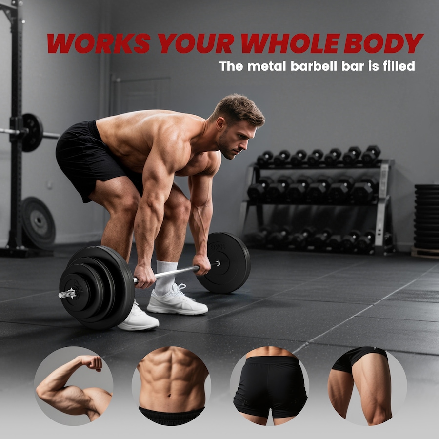 Image 998856_ALTMORE4.jpg, Product 998-856 / Price $239.99, Soozier 154 lbs Barbell Weight Set, Adjustable Weights for Home Gym from Soozier on TSC.ca's Health & Fitness department