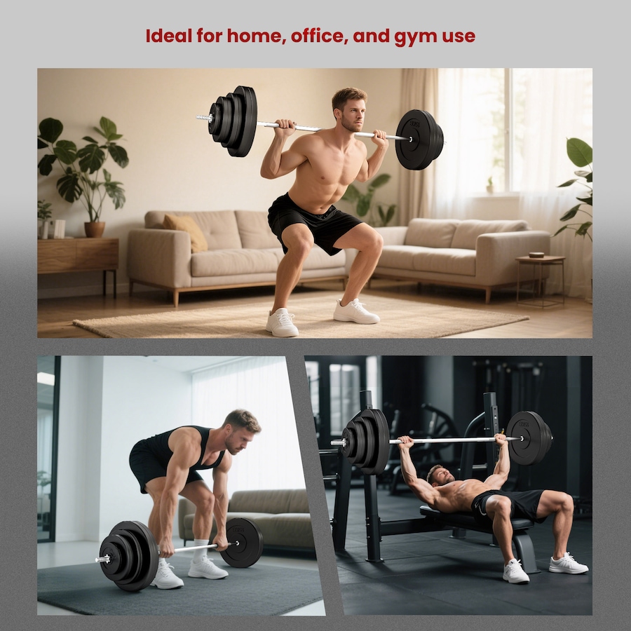 Image 998856_ALTMORE6.jpg, Product 998-856 / Price $239.99, Soozier 154 lbs Barbell Weight Set, Adjustable Weights for Home Gym from Soozier on TSC.ca's Health & Fitness department