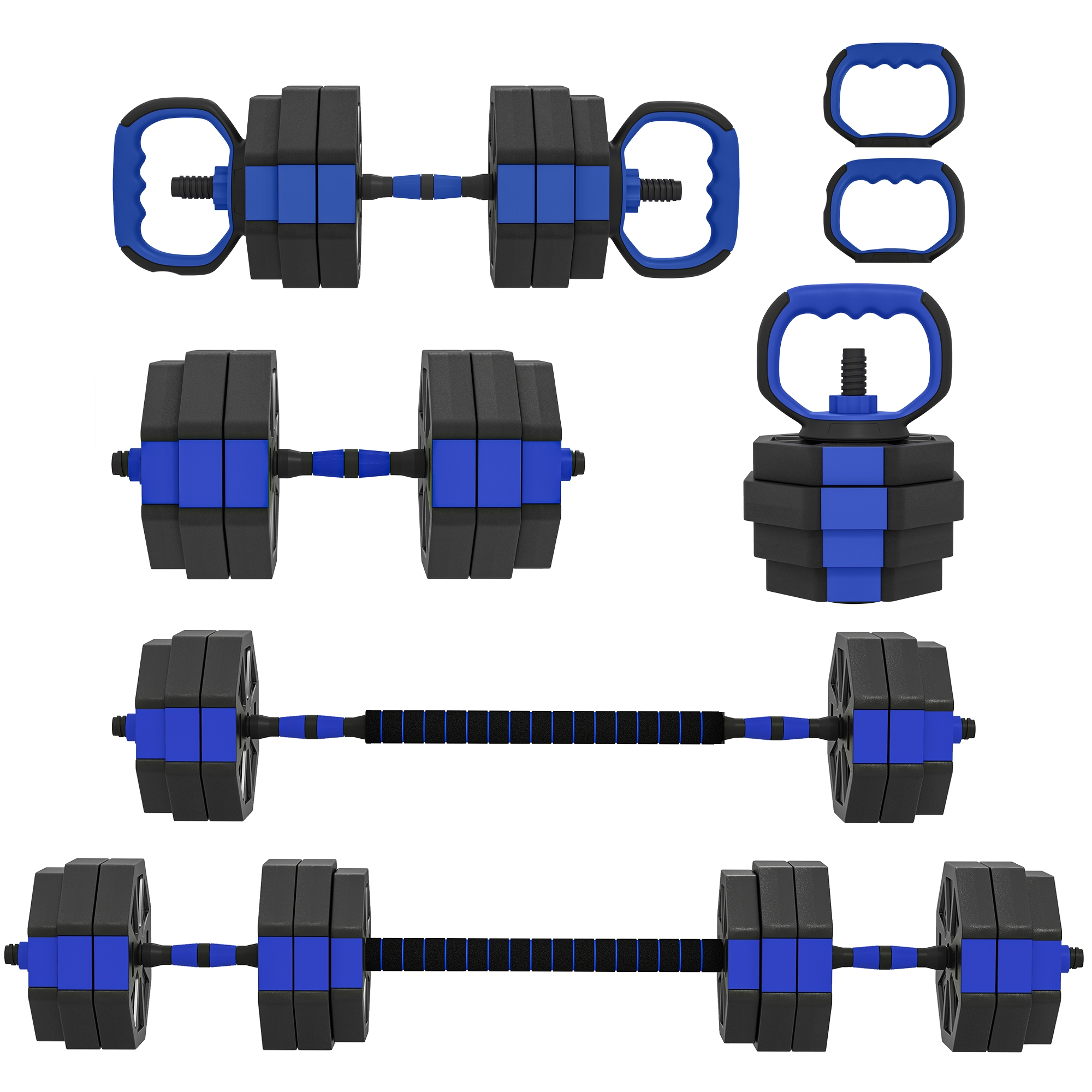Soozier 6-in-1 Adjustable Dumbbell Set, 66lbs Free Weights Set