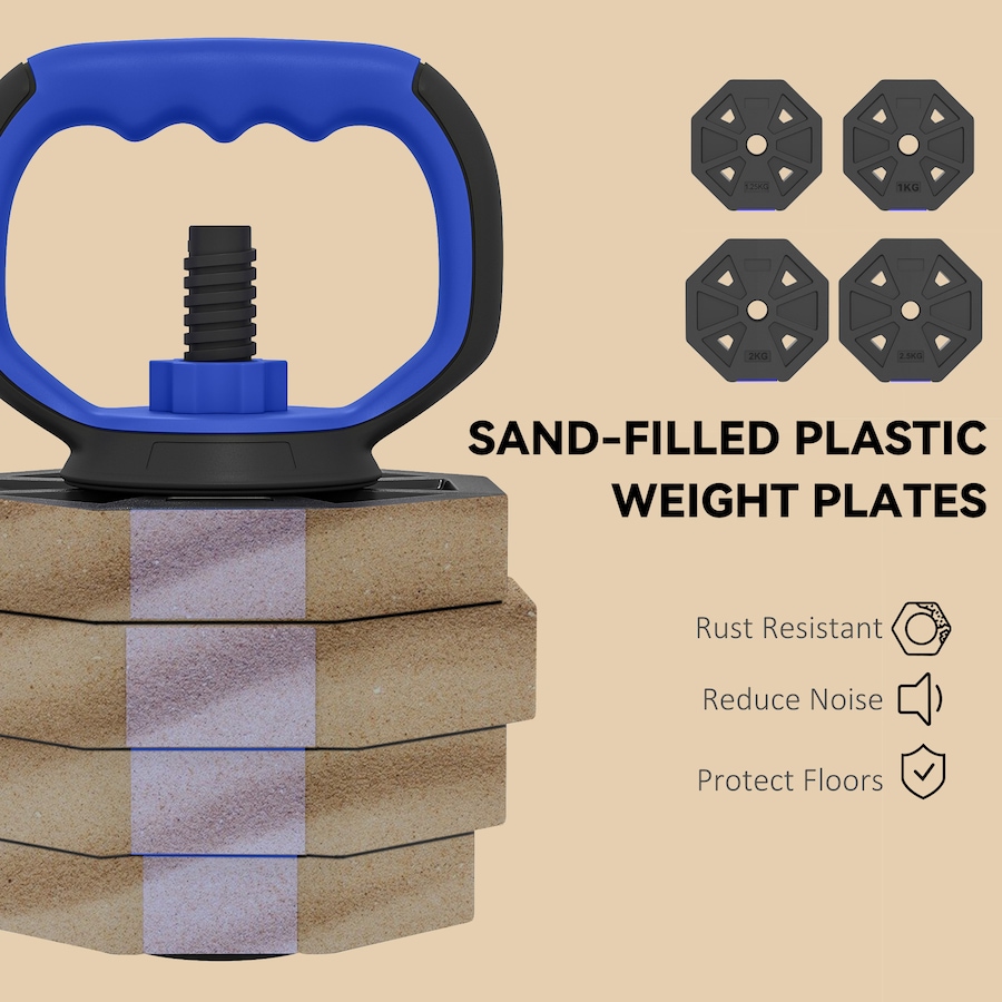 Image 998857_ALTMORE12.jpg, Product 998-857 / Price $109.99, Soozier 6-in-1 Adjustable Dumbbell Set, 66lbs Free Weights Set, Blue from Soozier on TSC.ca's Health & Fitness department