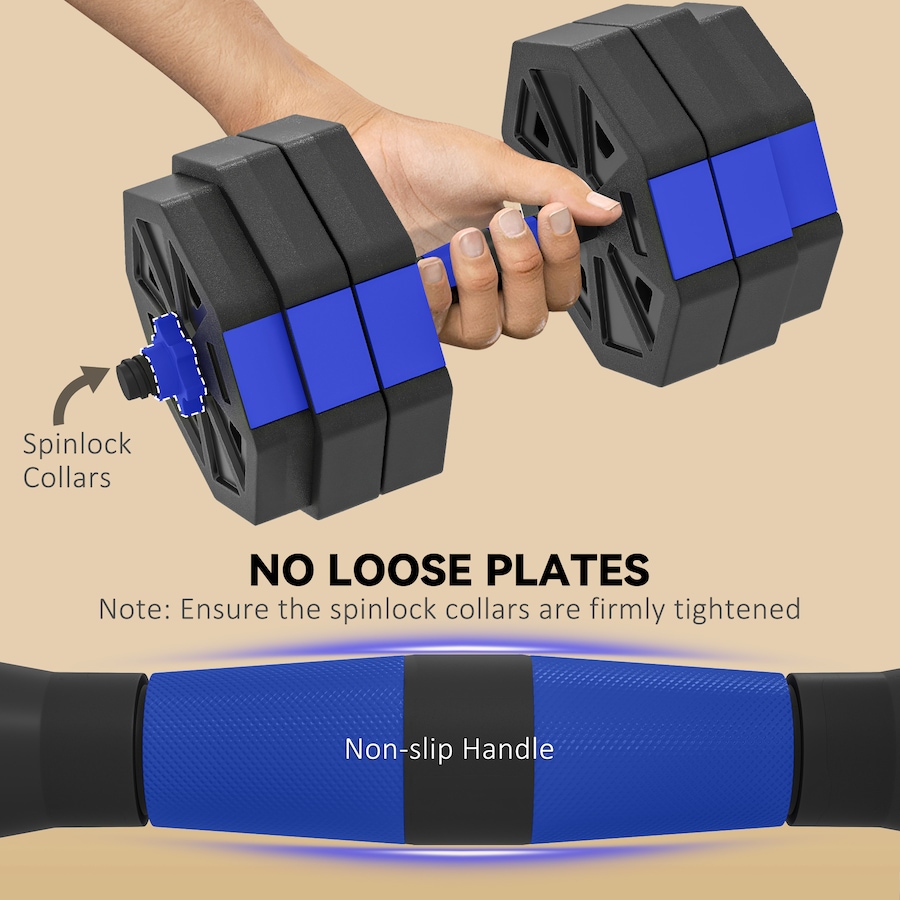Image 998857_ALTMORE5.jpg, Product 998-857 / Price $109.99, Soozier 6-in-1 Adjustable Dumbbell Set, 66lbs Free Weights Set, Blue from Soozier on TSC.ca's Health & Fitness department