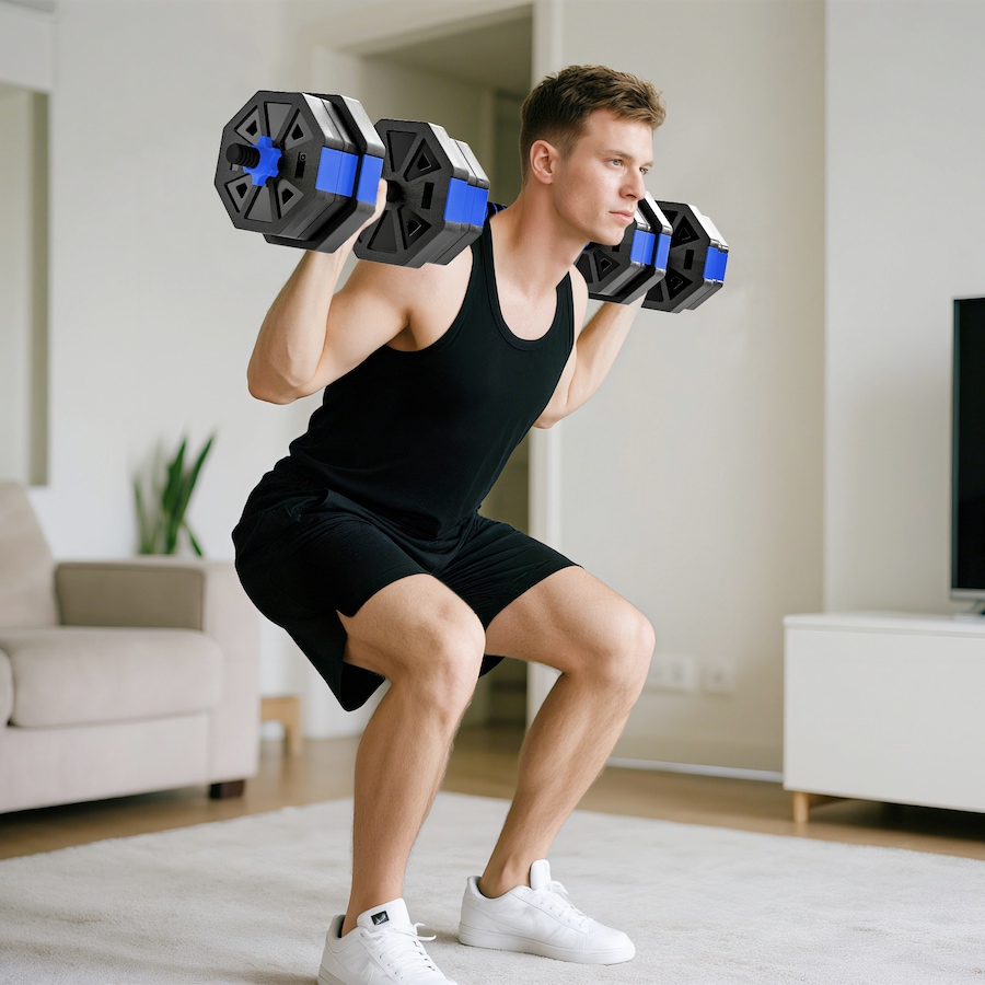 Image 998859_ALTMORE1.jpg, Product 998-859 / Price $64.99, Soozier 6-in-1 Adjustable Dumbbell Set, 44lbs Free Weights Set, Blue from Soozier on TSC.ca's Health & Fitness department