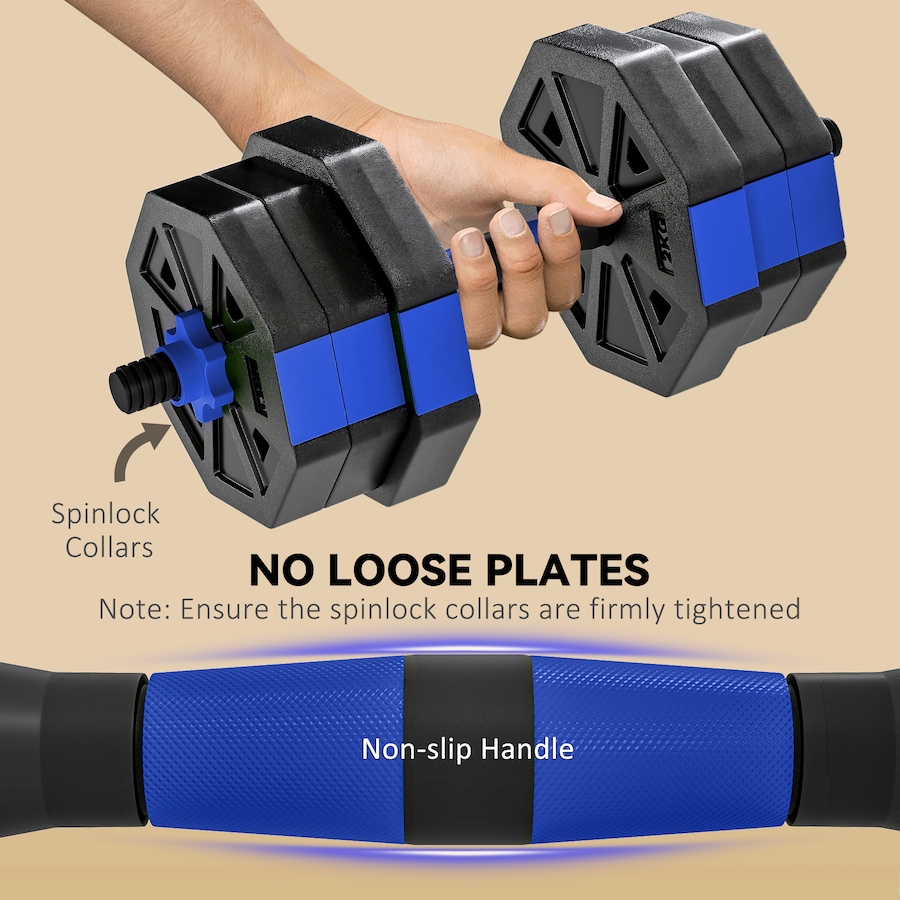 Image 998859_ALTMORE5.jpg, Product 998-859 / Price $64.99, Soozier 6-in-1 Adjustable Dumbbell Set, 44lbs Free Weights Set, Blue from Soozier on TSC.ca's Health & Fitness department