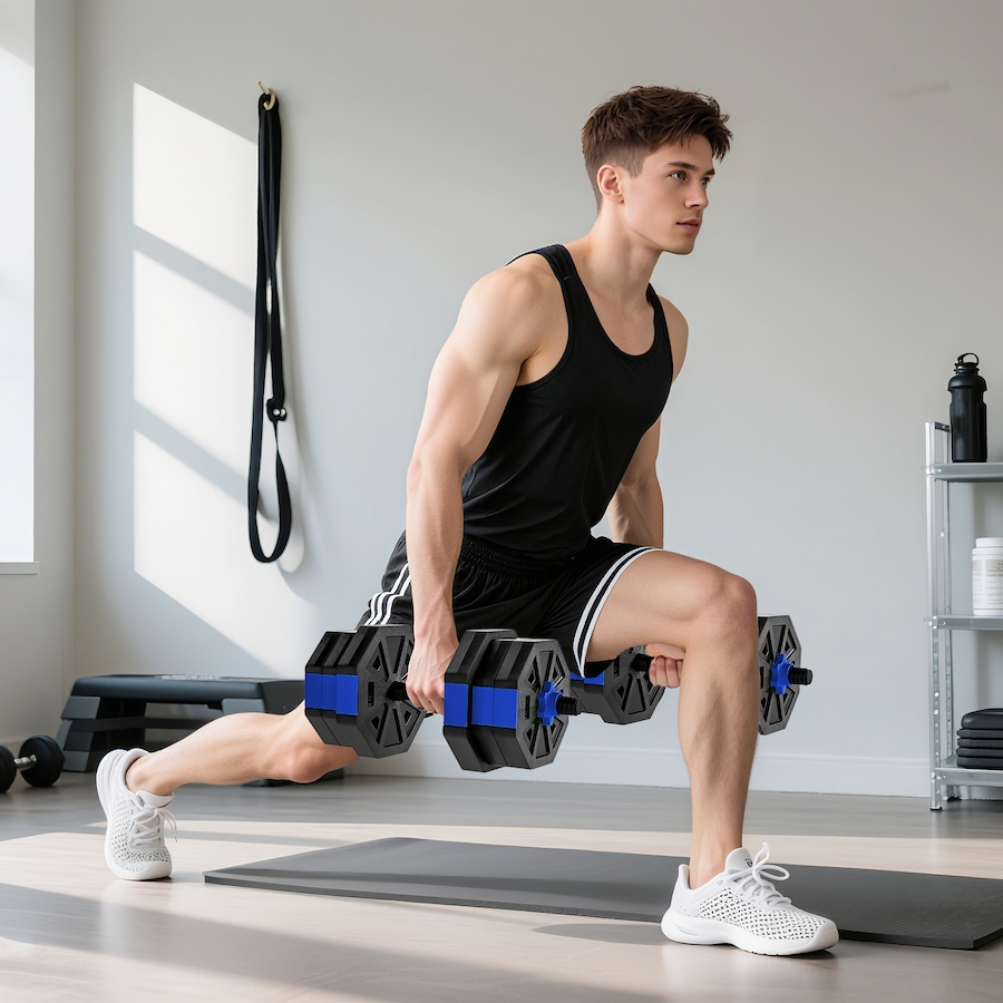 Image 998859_ALTMORE7.jpg, Product 998-859 / Price $64.99, Soozier 6-in-1 Adjustable Dumbbell Set, 44lbs Free Weights Set, Blue from Soozier on TSC.ca's Health & Fitness department
