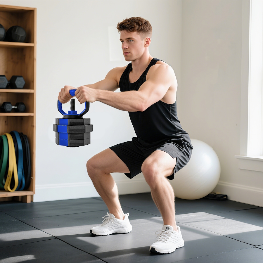 Image 998859_ALTMORE8.jpg, Product 998-859 / Price $64.99, Soozier 6-in-1 Adjustable Dumbbell Set, 44lbs Free Weights Set, Blue from Soozier on TSC.ca's Health & Fitness department