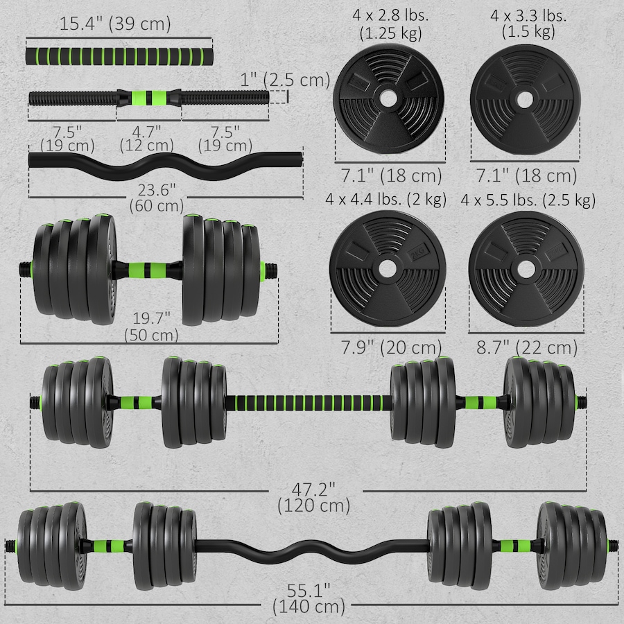 Image 998862_ALTMORE2.jpg, Product 998-862 / Price $109.99, Soozier Adjustable Dumbbell Set, 3 in 1 Weights Set for Home Gym, 66lb from Soozier on TSC.ca's Health & Fitness department