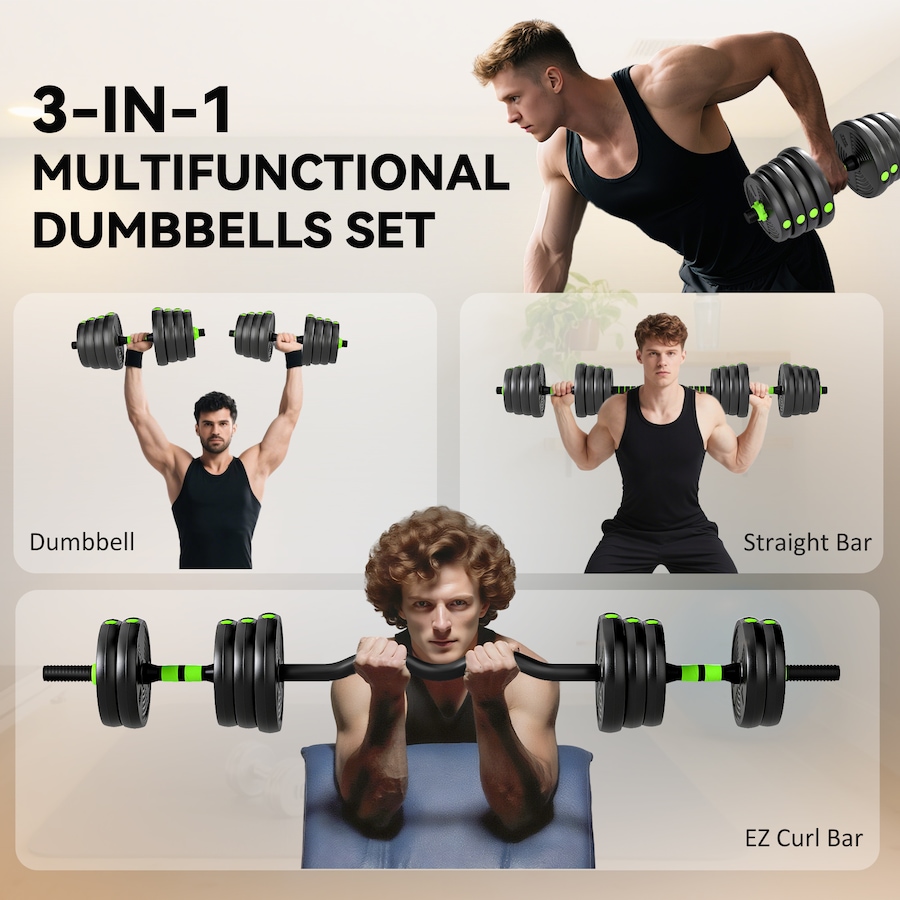Image 998862_ALTMORE3.jpg, Product 998-862 / Price $109.99, Soozier Adjustable Dumbbell Set, 3 in 1 Weights Set for Home Gym, 66lb from Soozier on TSC.ca's Health & Fitness department