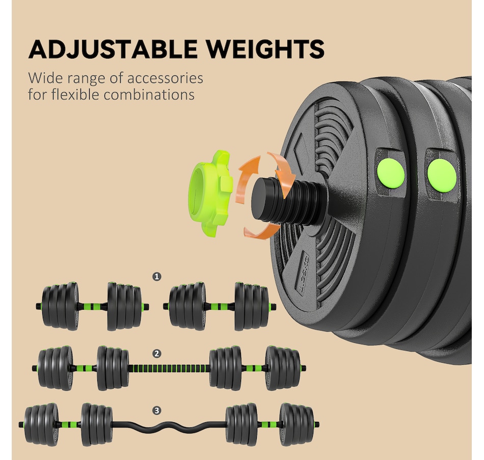 Image 998862_ALTMORE4.jpg, Product 998-862 / Price $94.99, Soozier Adjustable Dumbbell Set, 3 in 1 Weights Set for Home Gym, 66lb from Soozier on TSC.ca's Health & Fitness department