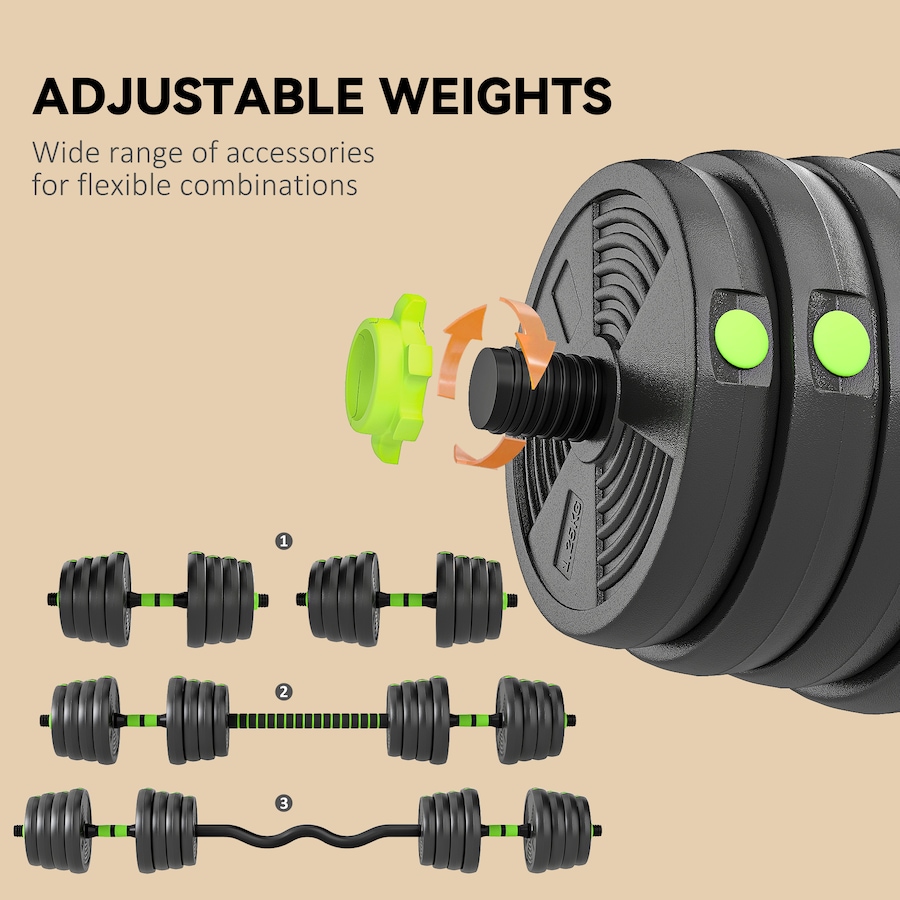 Image 998862_ALTMORE4.jpg, Product 998-862 / Price $109.99, Soozier Adjustable Dumbbell Set, 3 in 1 Weights Set for Home Gym, 66lb from Soozier on TSC.ca's Health & Fitness department